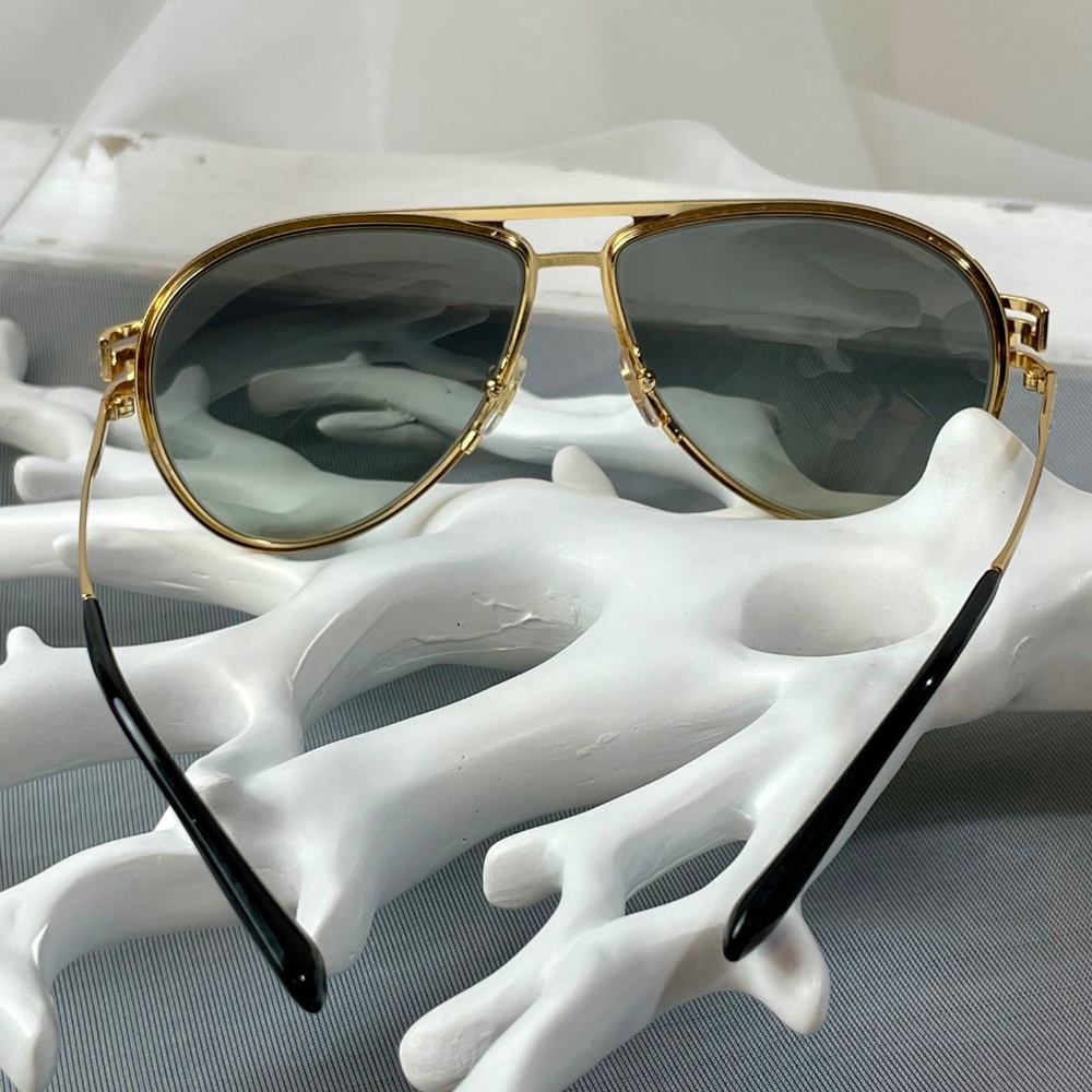 Versace Gold Crystal Aviator Sunglasses - Picture 6 of 12